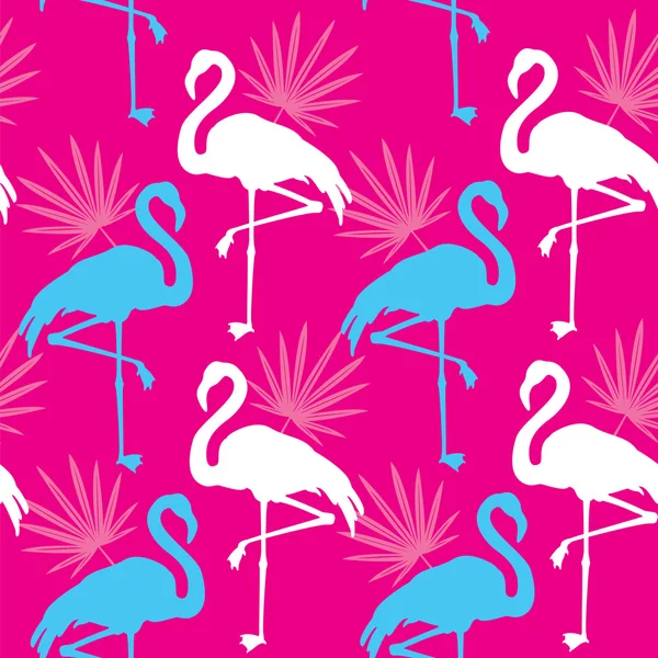 Padrão rosa sem costura com flamingo — Vetor de Stock