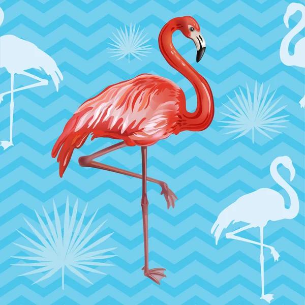 Seamless pattern with flamingo — Stock Vector