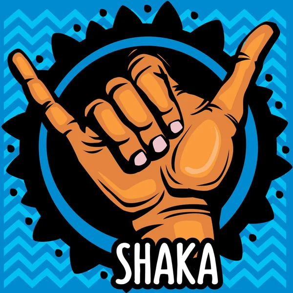 Shaka kéz jel — Stock Vector