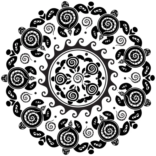 Yuvarlak model ile dekore edilmiş kaplumbağalar