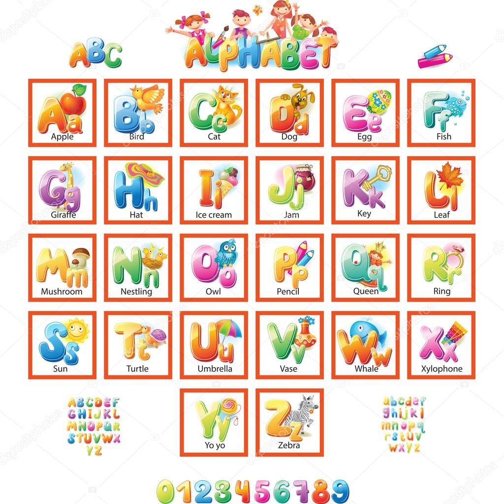 Alphabet with pictures for children 