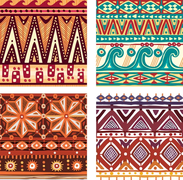 Kleur naadloze tribal textuur — Stockvector