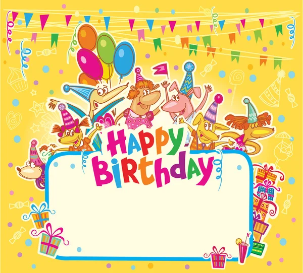 Tarjeta de cumpleaños feliz — Vector de stock