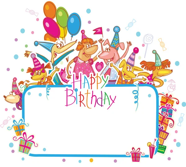 Template for Happy birthday card with place for text — Stock Vector