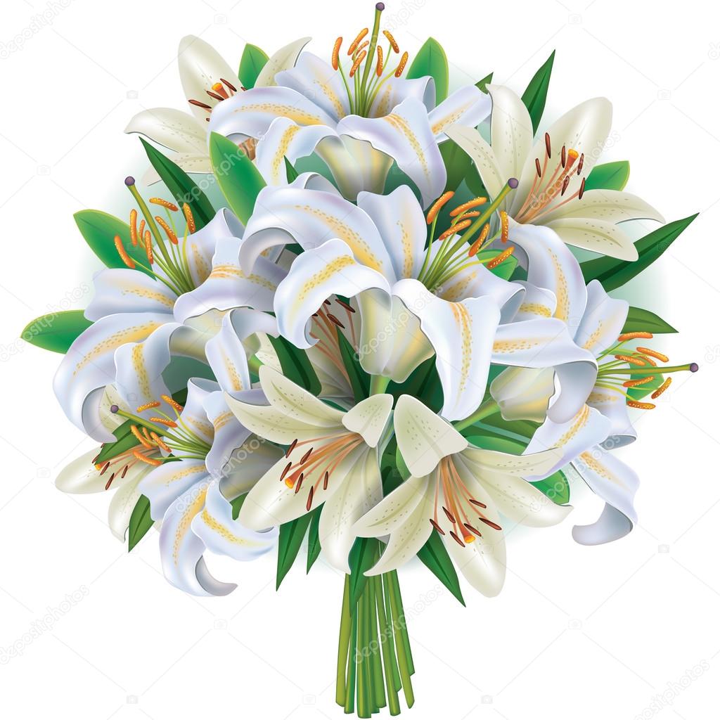 Bouquet of white  lilies 