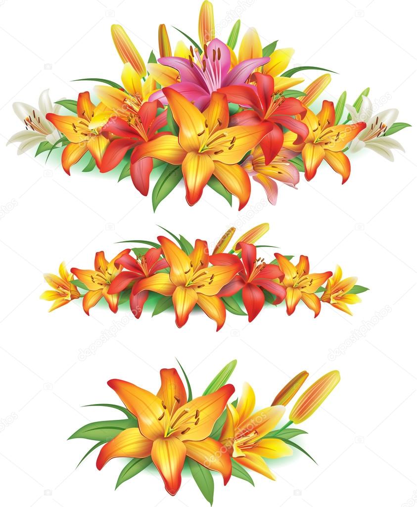 Garlands of yellow lilies Stock Vector Image by ©wikki33 66149355