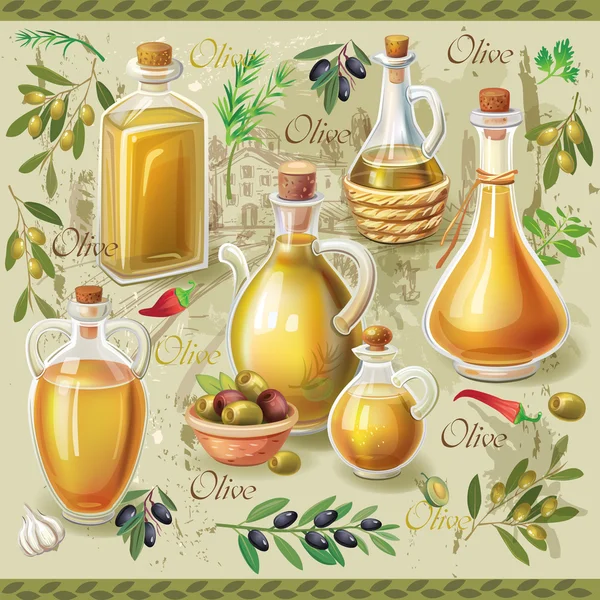 Оливковый набор — стоковый вектор