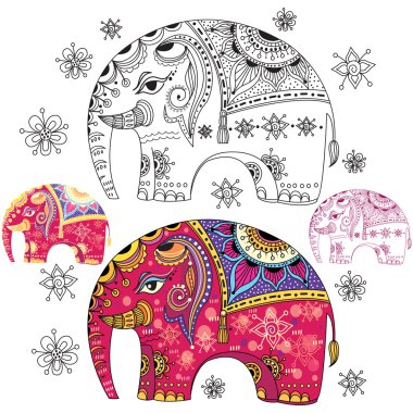 Soyut dekoratif filler kümesi