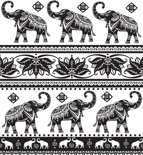 Modèle sans couture avec des éléphants — Image vectorielle