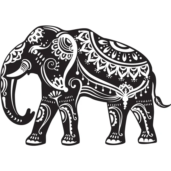 Stilize fil dekore edilmiş — Stok Vektör
