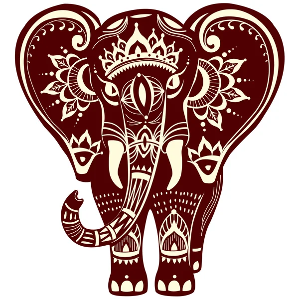 Elefante estilizado decorado — Vetor de Stock