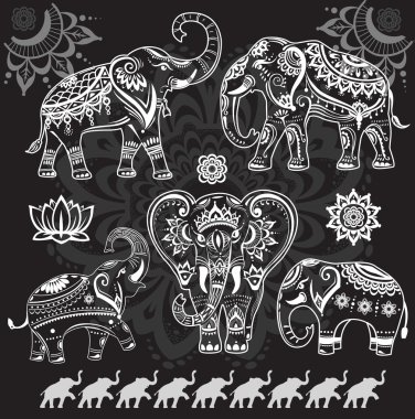 Siyah dekore filler kümesi