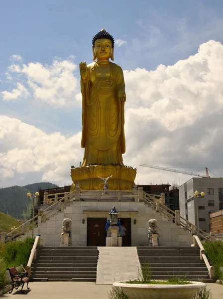 Golden Buddha at Buddha  park in Ullaanbaator,Mongolia — Stock Photo, Image