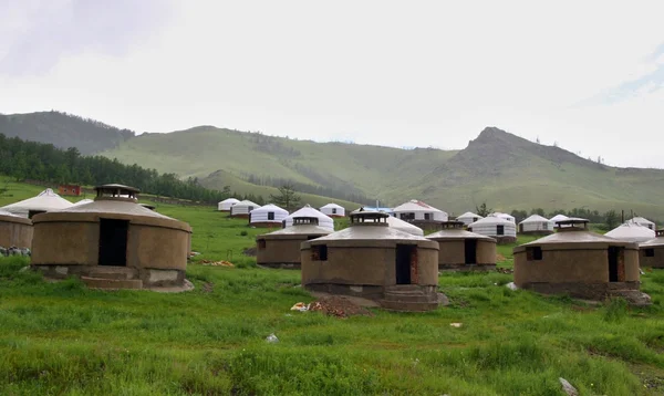 Mongolian Yurts camp near Ullanbaator in Mongolia — Stock Photo, Image