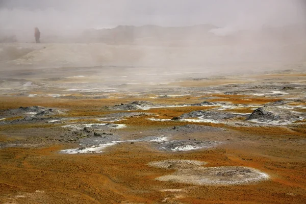 Vulcão e gêiser, Islândia — Fotografia de Stock