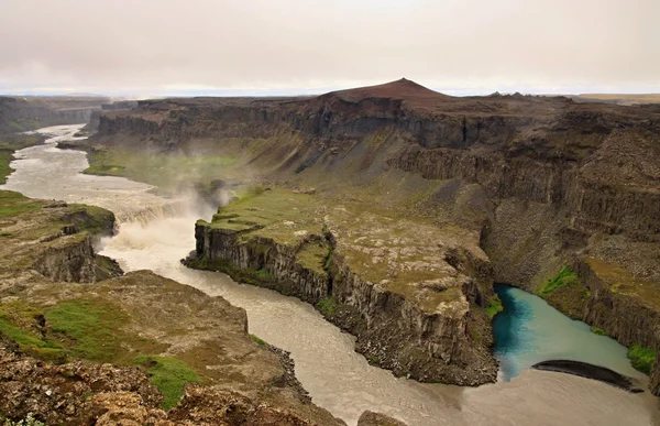 Kaňon a vodopád na Islandu Stock Fotografie