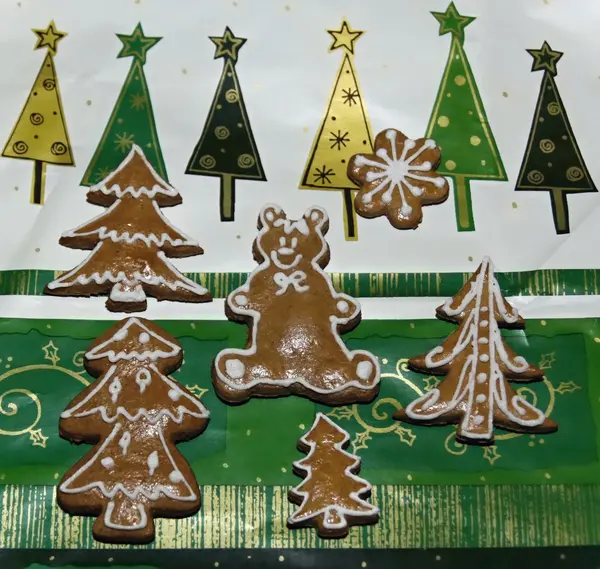 Pan de jengibre de Navidad decorado — Foto de Stock