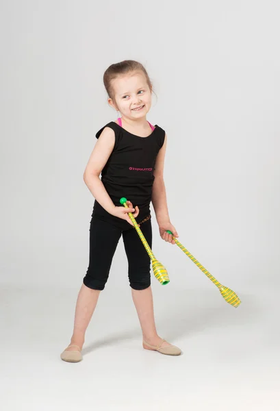 Beautiful little gymnast — Stock Photo, Image