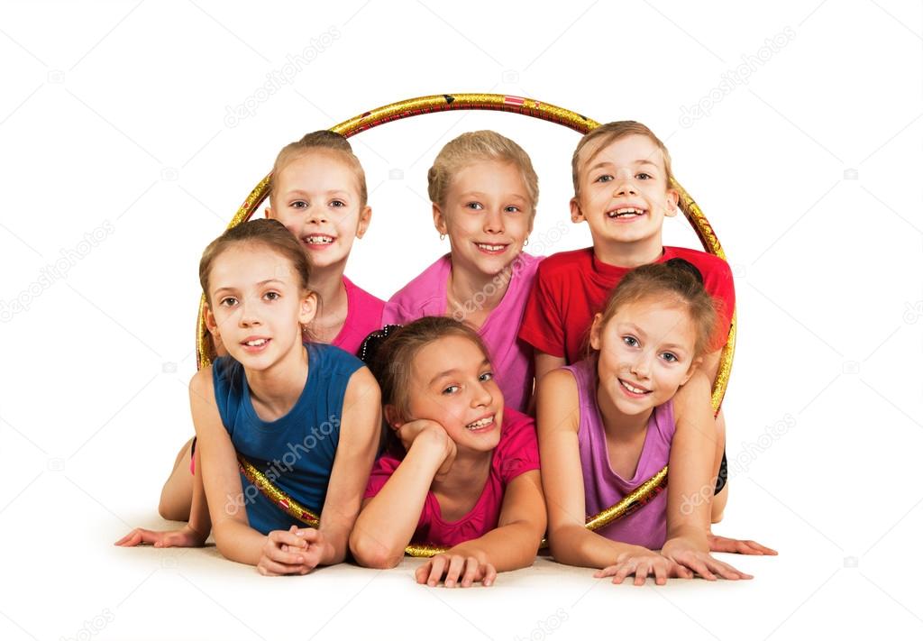 Happy sporty children