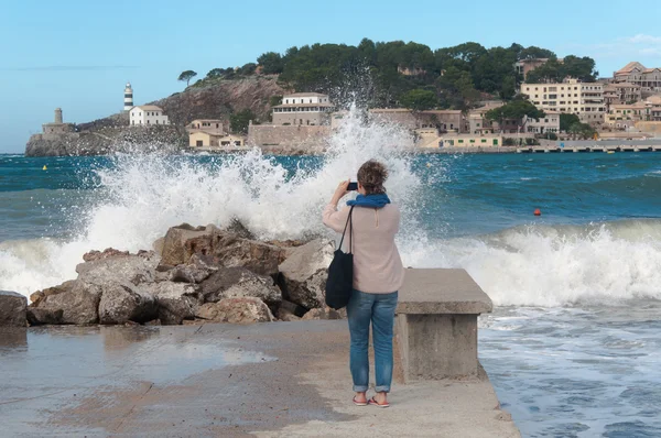 Port de Soller op Mallorca op storm — Stockfoto