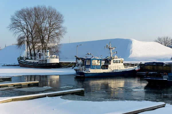 Přístav v zimě. Klaipeda — Stock fotografie