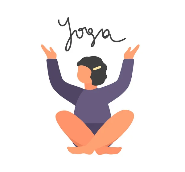 Mujer linda sin rostro en pose de yoga. Ilustración femenina vectorial aislada sobre fondo blanco. Vectores De Stock Sin Royalties Gratis