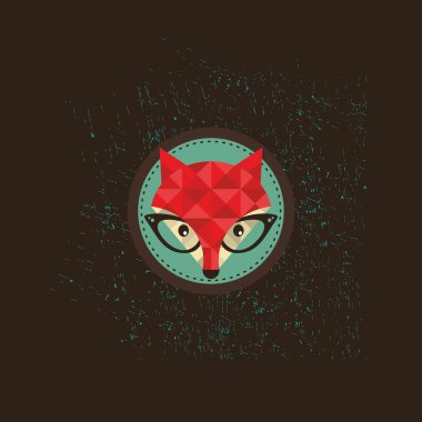 Hipster fox amblemi.