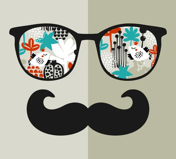 Gafas de sol retro con reflejo para hipster . — Vector de stock