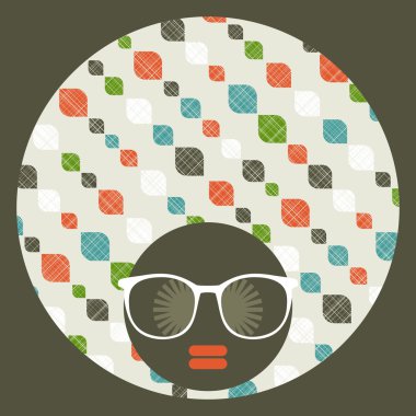 saç garip desenli siyah baş kadın.