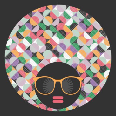 saç garip desenli siyah baş kadın.