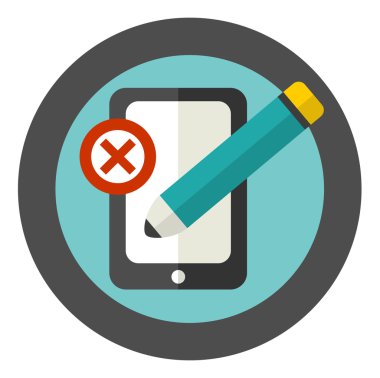 Yanlış mutfak eşyaları yazma kullanarak vektör işareti.