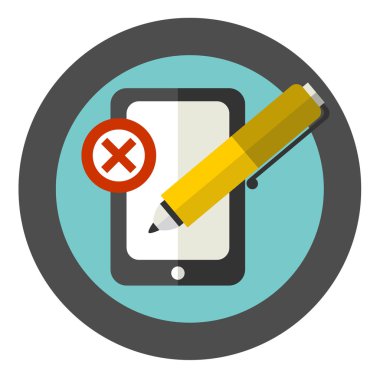 Yanlış mutfak eşyaları yazma kullanarak vektör işareti.