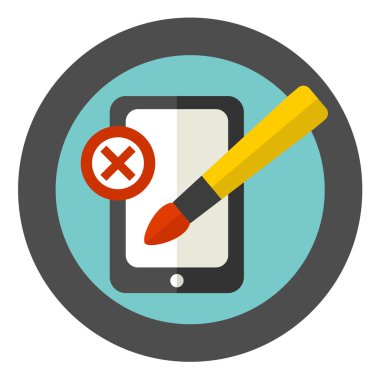 Yanlış mutfak eşyaları yazma kullanarak vektör işareti.