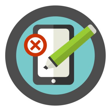 Yanlış mutfak eşyaları yazma kullanarak vektör işareti.