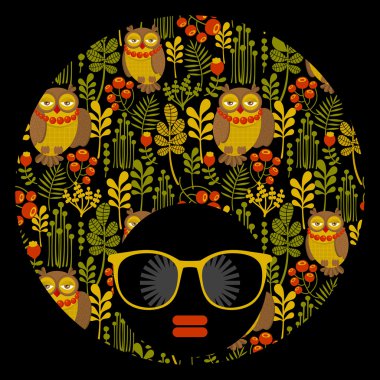 saç garip desenli siyah baş kadın.