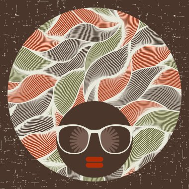 Kadın saç garip desenli.