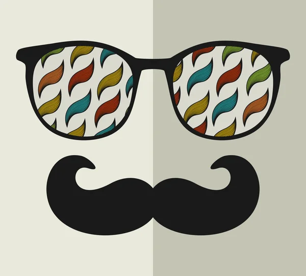 Vintage-Brille mit Reflexion. — Stockvektor