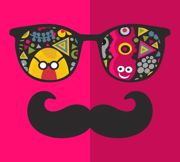 Gafas de vista vintage con reflejo . — Vector de stock