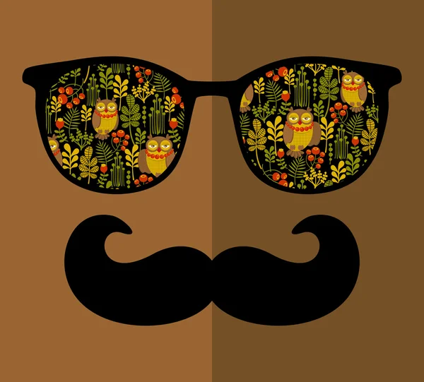 Ochelari de soare retro cu reflecție pentru hipster . — Vector de stoc