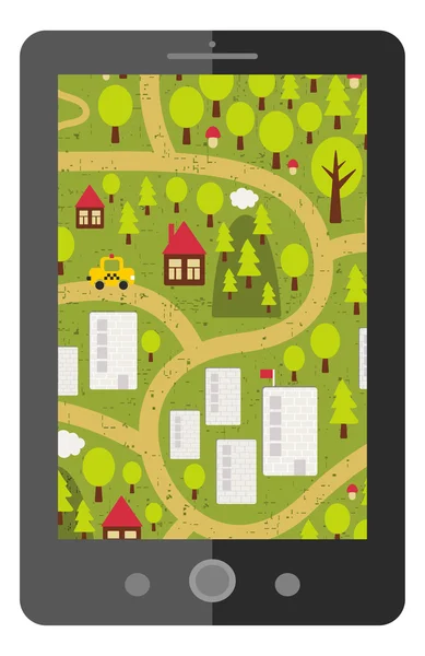 Érint képernyő tabletta gps — Stock Vector