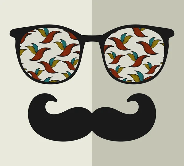 Lunettes vintage avec reflet . — Image vectorielle