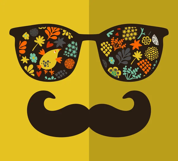 Gafas de vista vintage con reflejo . — Vector de stock