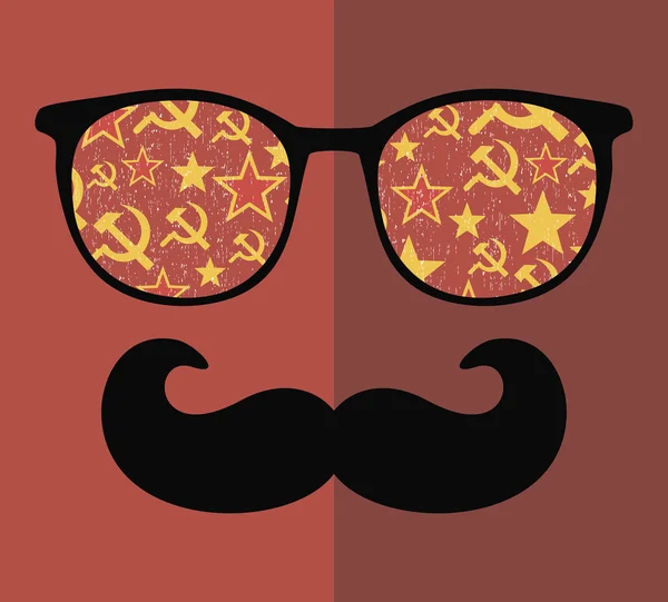 Retro zonnebril met reflectie voor hipster. — Stockvector