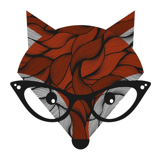Fox in glazen. — Stockvector