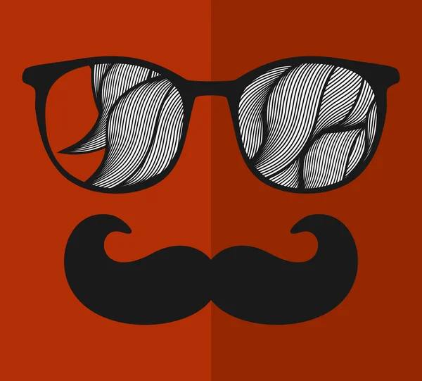 Gafas de vista vintage con reflejo . — Vector de stock