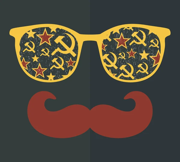Retro zonnebril met reflectie voor hipster. — Stockvector