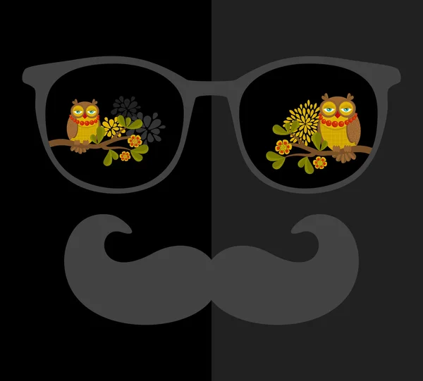 Gafas de sol retro con reflejo para hipster . — Vector de stock