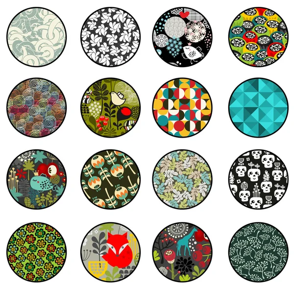 Gran conjunto de bolas con patrones de impresión . — Archivo Imágenes Vectoriales