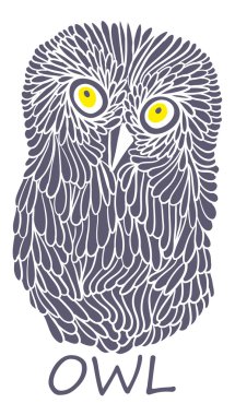 Baykuş doodle karikatür doodle.