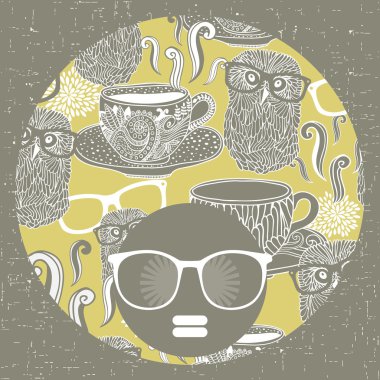 garip desen ile baş kadın